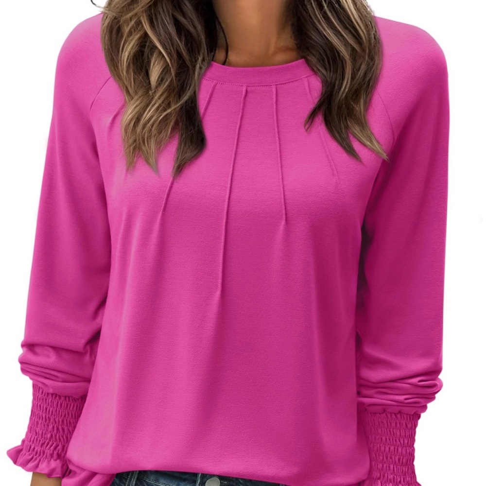 Women's Pink Long Sleeve Top